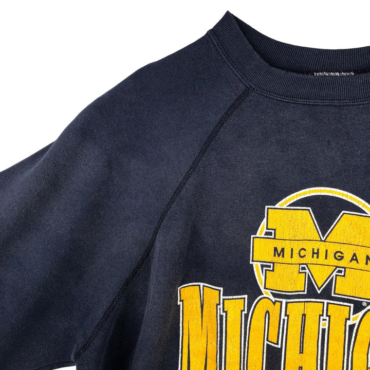 Vintage 1990'S Tartex University of Michigan college sweatshirt, made in the USA, size XL. cotton navy blue type Vintage Second Hand