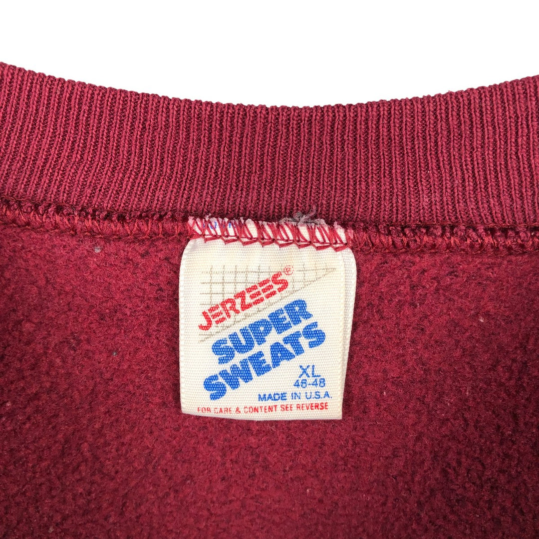 Vintage 80s-90'S Jerseys Super Sweats college sweatshirt, made in the USA, men's size XL cotton burgundy type Vintage Second Hand