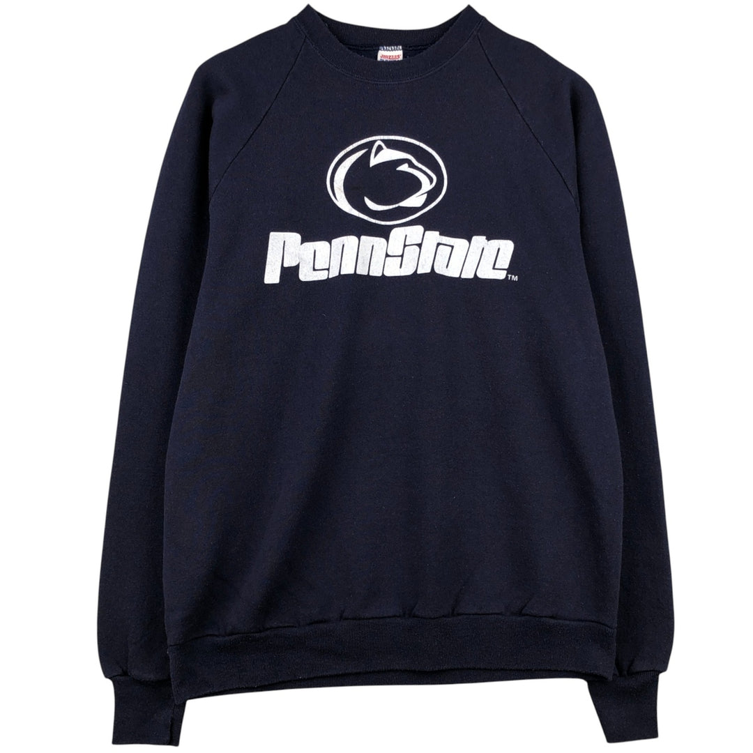 1980'S PENN STATE University College Sweatshirt, Made in USA, Men's Size XL cotton navy blue type Vintage Second Hand