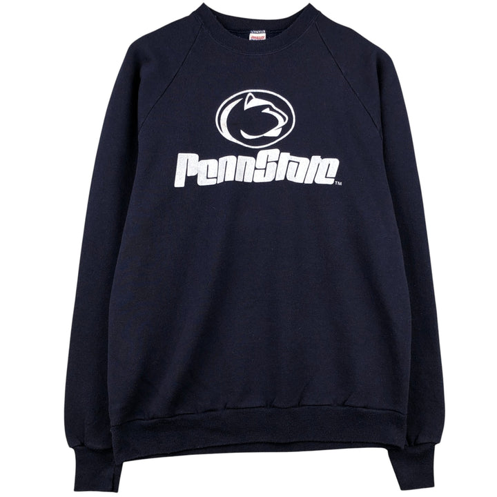 1980'S PENN STATE University College Sweatshirt, Made in USA, Men's Size XL cotton navy blue type Vintage Second Hand