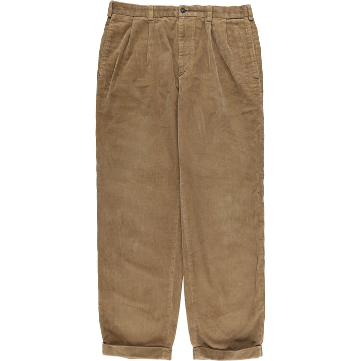 Brooks Brothers ELLIOT Two-pleat Corduroy Pants, Men's, Size W35 cotton beige type brown Vintage Second Hand