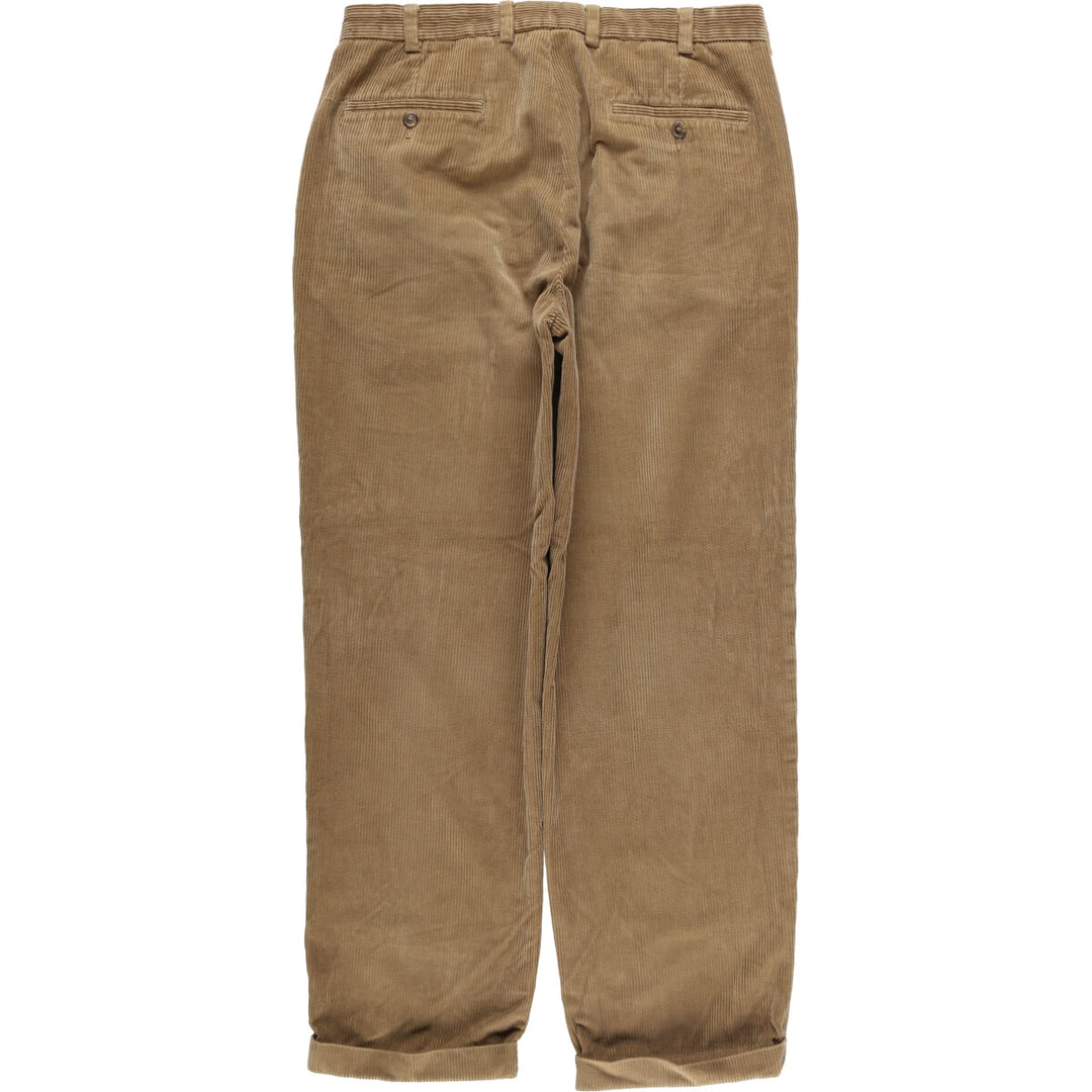 Brooks Brothers ELLIOT Two-pleat Corduroy Pants, Men's, Size W35 cotton beige type brown Vintage Second Hand