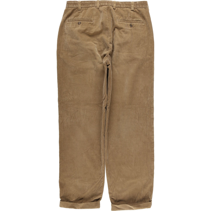 Brooks Brothers ELLIOT Two-pleat Corduroy Pants, Men's, Size W35 cotton beige type brown Vintage Second Hand