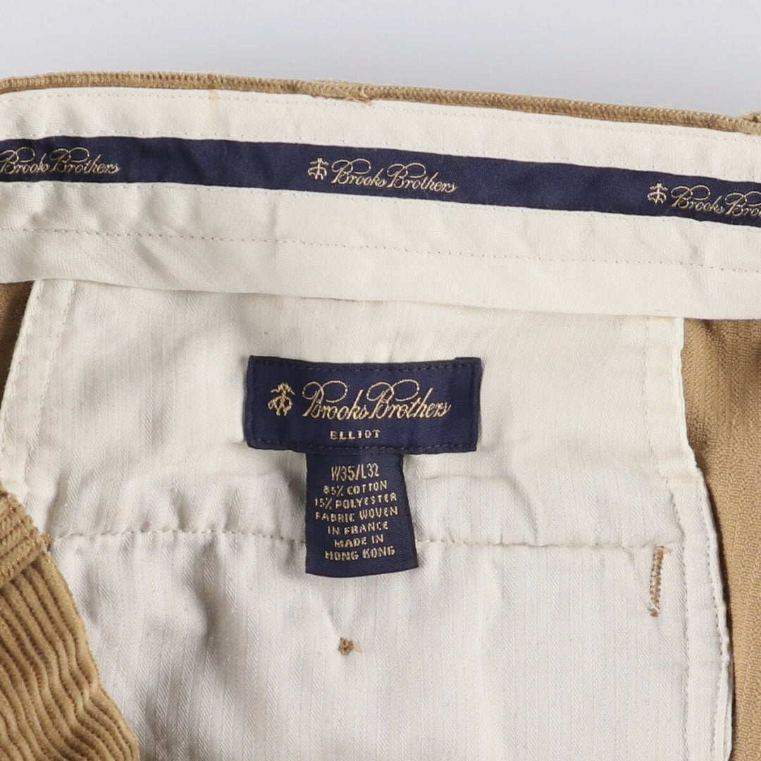 Brooks Brothers ELLIOT Two-pleat Corduroy Pants, Men's, Size W35 cotton beige type brown Vintage Second Hand