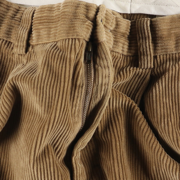 Brooks Brothers ELLIOT Two-pleat Corduroy Pants, Men's, Size W35 cotton beige type brown Vintage Second Hand