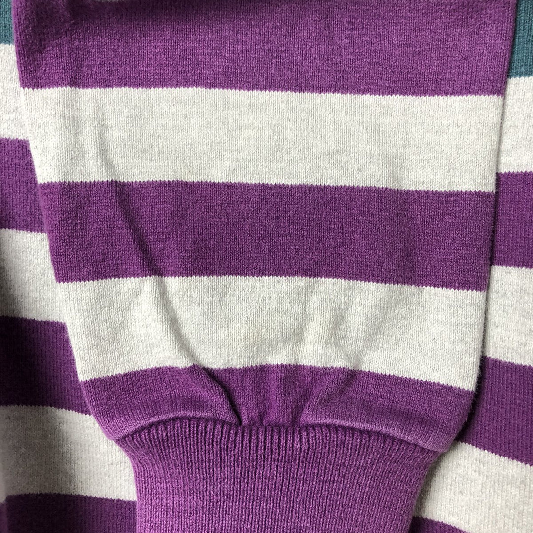 Vintage LLBean 80s-90'S Striped Pattern Long Sleeve Rugby Shirt, Made in USA, Men's XL cotton gray type Vintage Second Hand