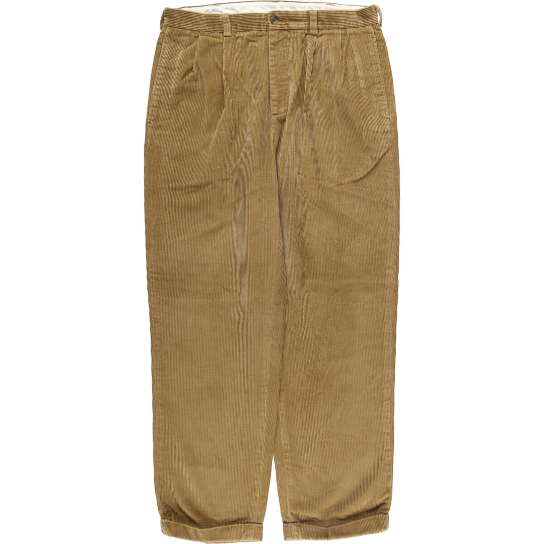Brooks Brothers 346 Two-pleat Corduroy Pants, Men's, Size W35 cotton beige type brown Vintage Second Hand