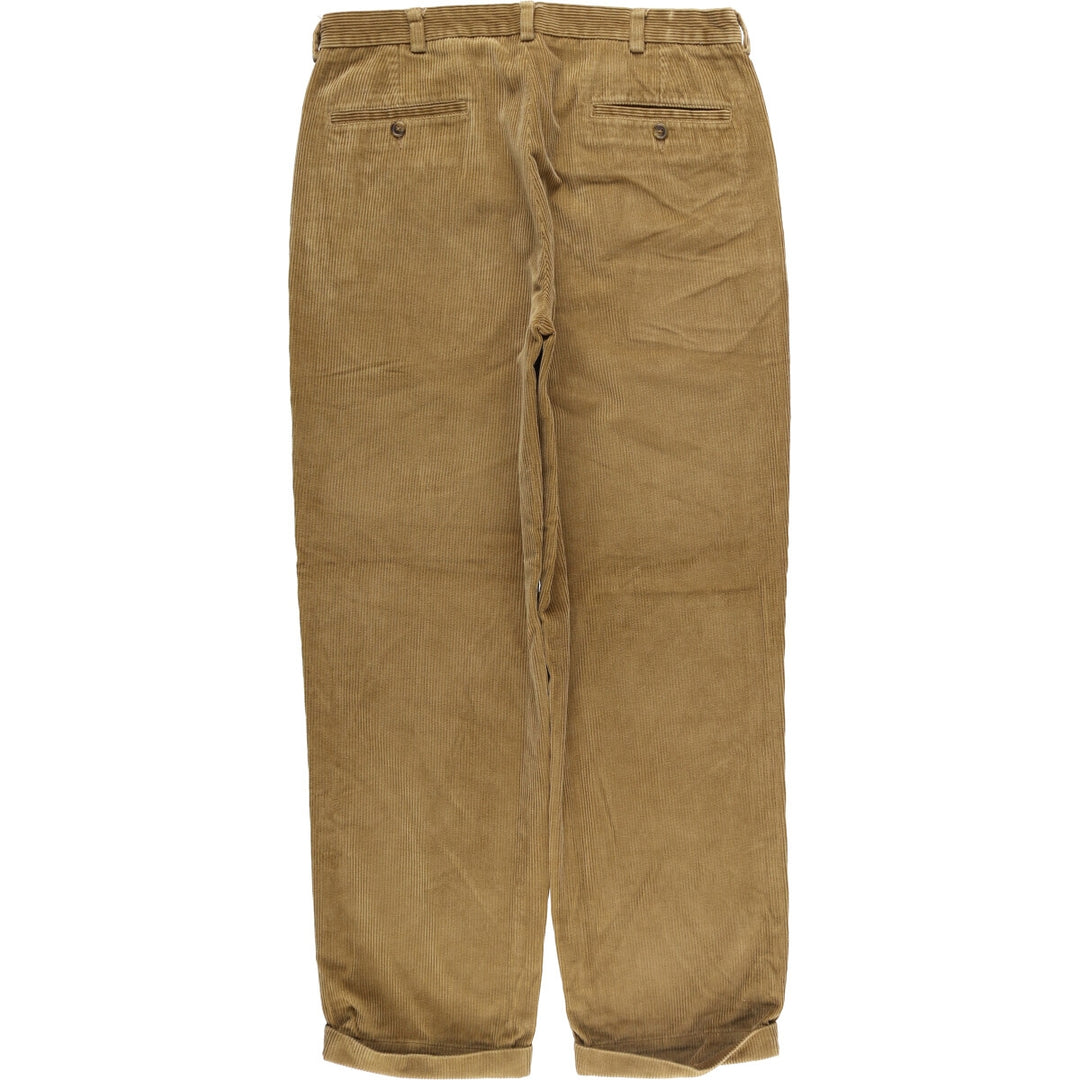 Brooks Brothers 346 Two-pleat Corduroy Pants, Men's, Size W35 cotton beige type brown Vintage Second Hand