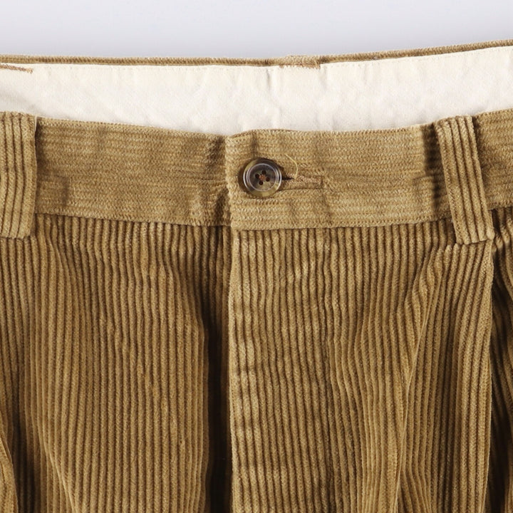 Brooks Brothers 346 Two-pleat Corduroy Pants, Men's, Size W35 cotton beige type brown Vintage Second Hand