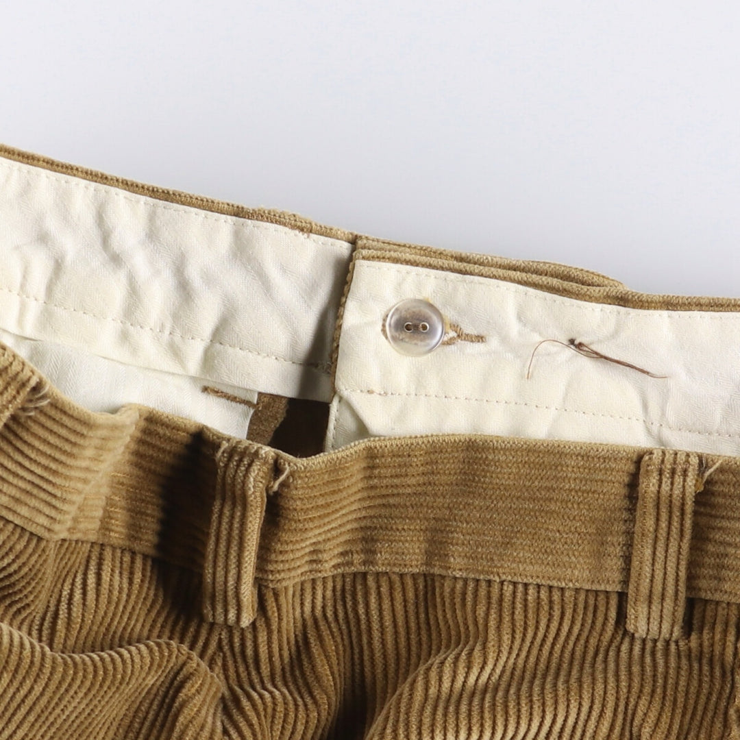 Brooks Brothers 346 Two-pleat Corduroy Pants, Men's, Size W35 cotton beige type brown Vintage Second Hand