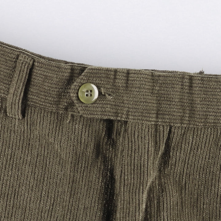 St. Croix Corduroy Pants, Made in Italy, Men's, Size W35 wool Khaki type Vintage Second Hand