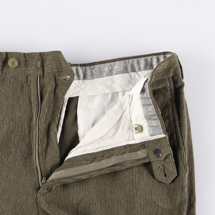 St. Croix Corduroy Pants, Made in Italy, Men's, Size W35 wool Khaki type Vintage Second Hand