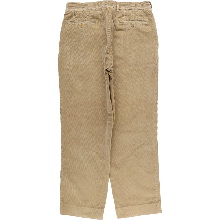 Yves Saint Laurent POUR HOMME Two-pleat Corduroy Pants, Men's, Size W33 cotton Beige type Vintage Second Hand