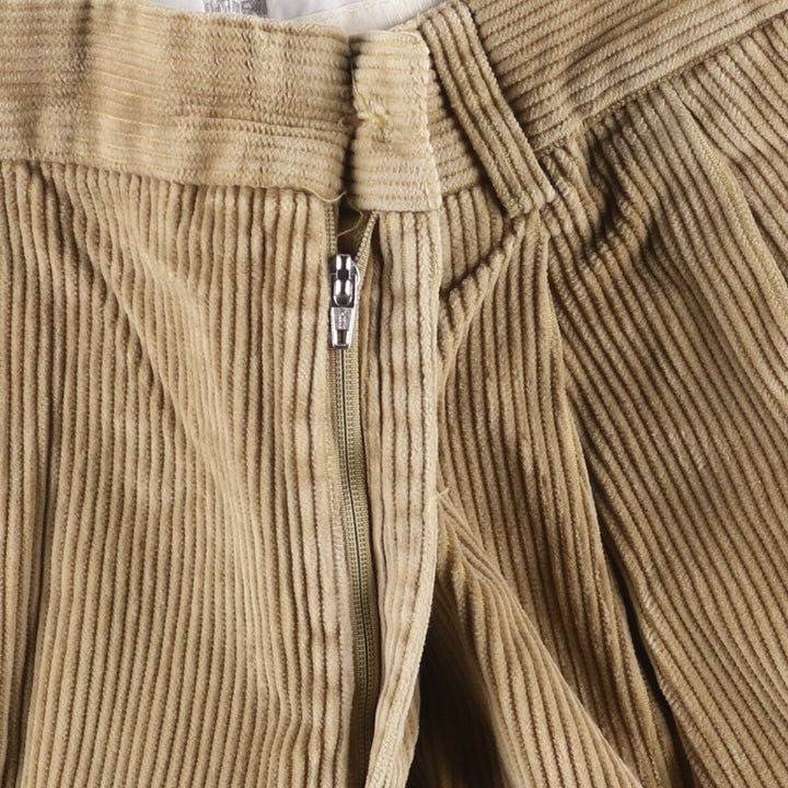 Yves Saint Laurent POUR HOMME Two-pleat Corduroy Pants, Men's, Size W33 cotton Beige type Vintage Second Hand