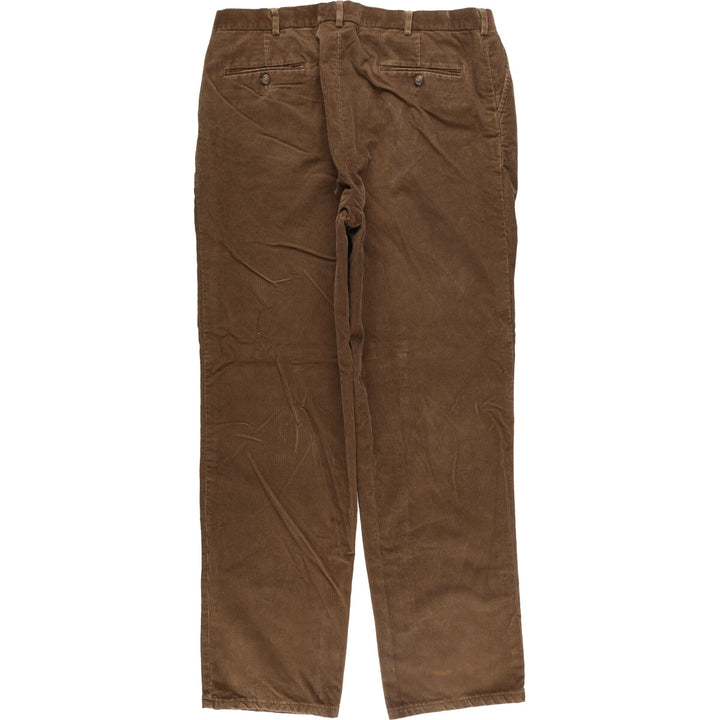 LAND'S END Two-pleat Corduroy Pants, Men's, Size W35 cotton brown type Vintage Second Hand