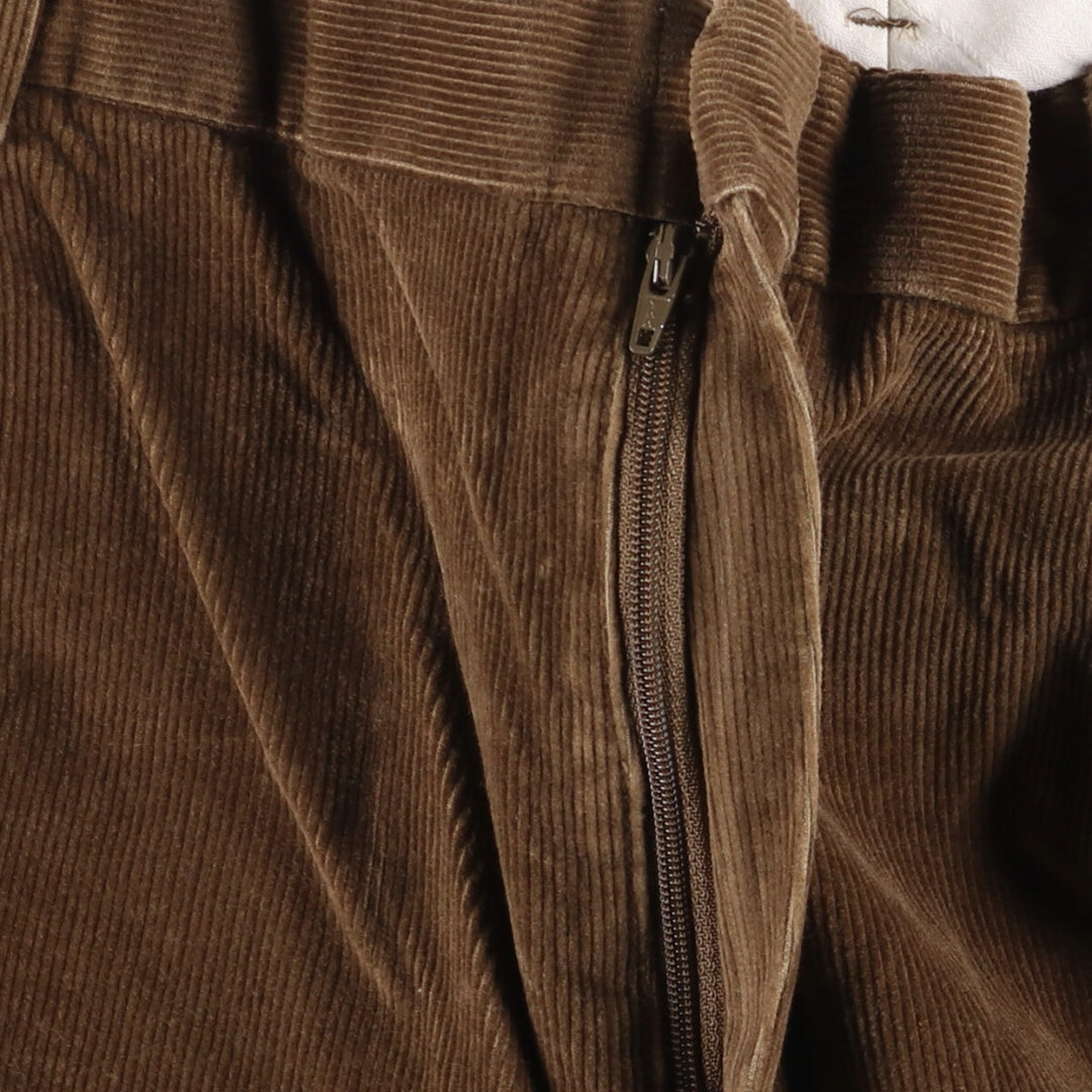 LAND'S END Two-pleat Corduroy Pants, Men's, Size W35 cotton brown type Vintage Second Hand