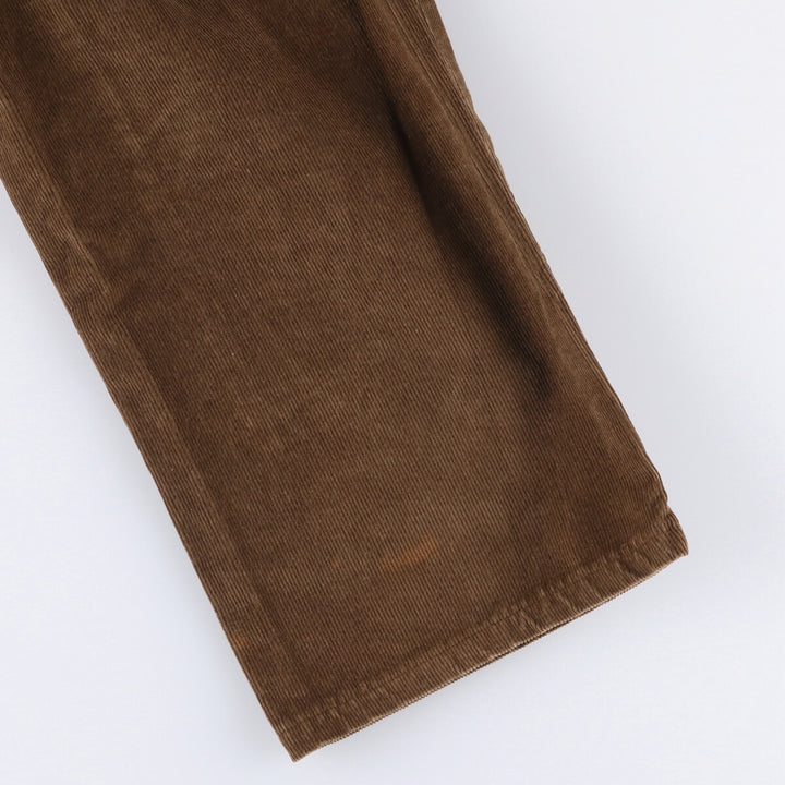LAND'S END Two-pleat Corduroy Pants, Men's, Size W35 cotton brown type Vintage Second Hand