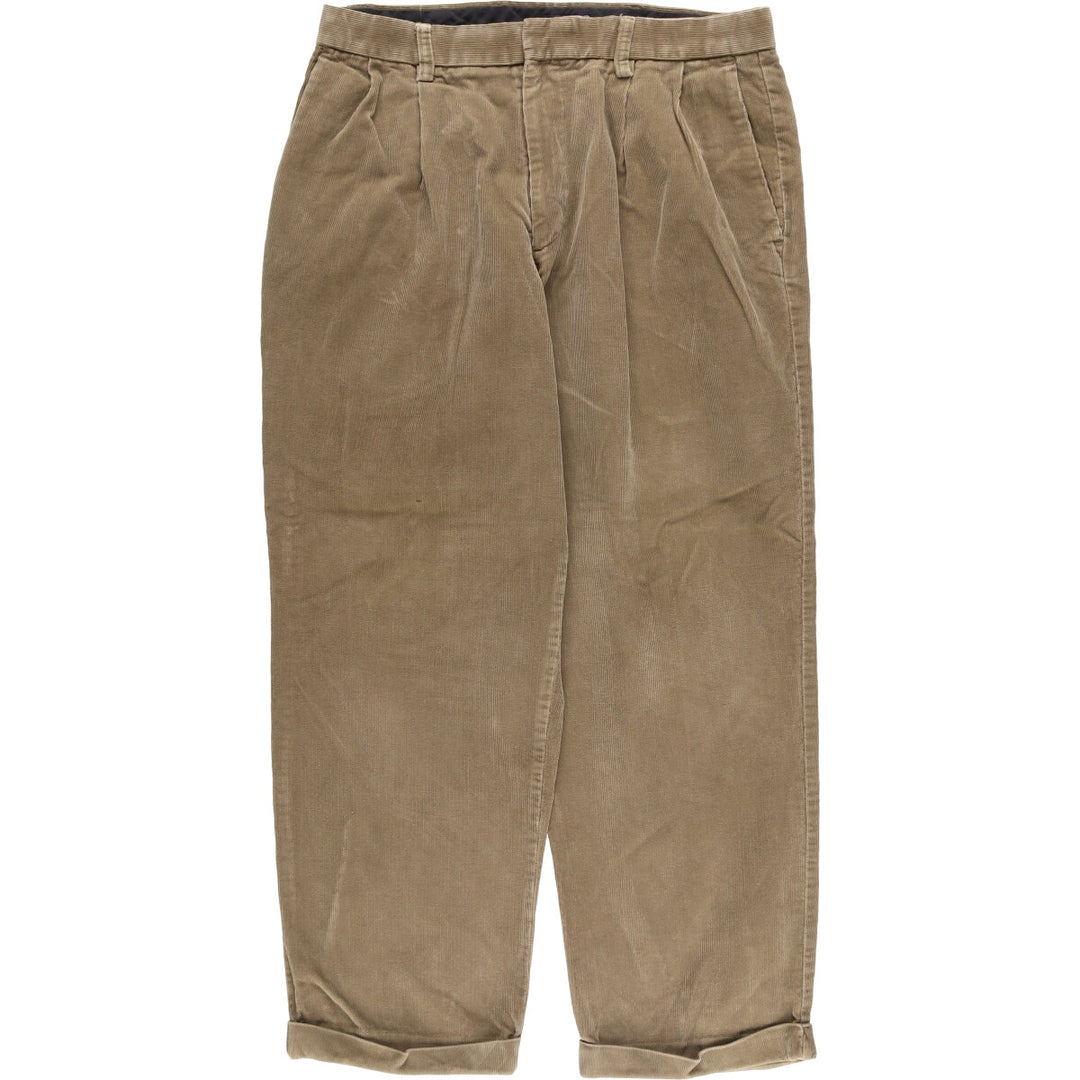 Dockers Pleated Relaxed Fit Two-Pleated Corduroy Pants, Men's, Size 34 cotton Beige type Vintage Second Hand