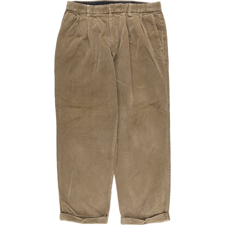 Dockers Pleated Relaxed Fit Two-Pleated Corduroy Pants, Men's, Size 34 cotton Beige type Vintage Second Hand