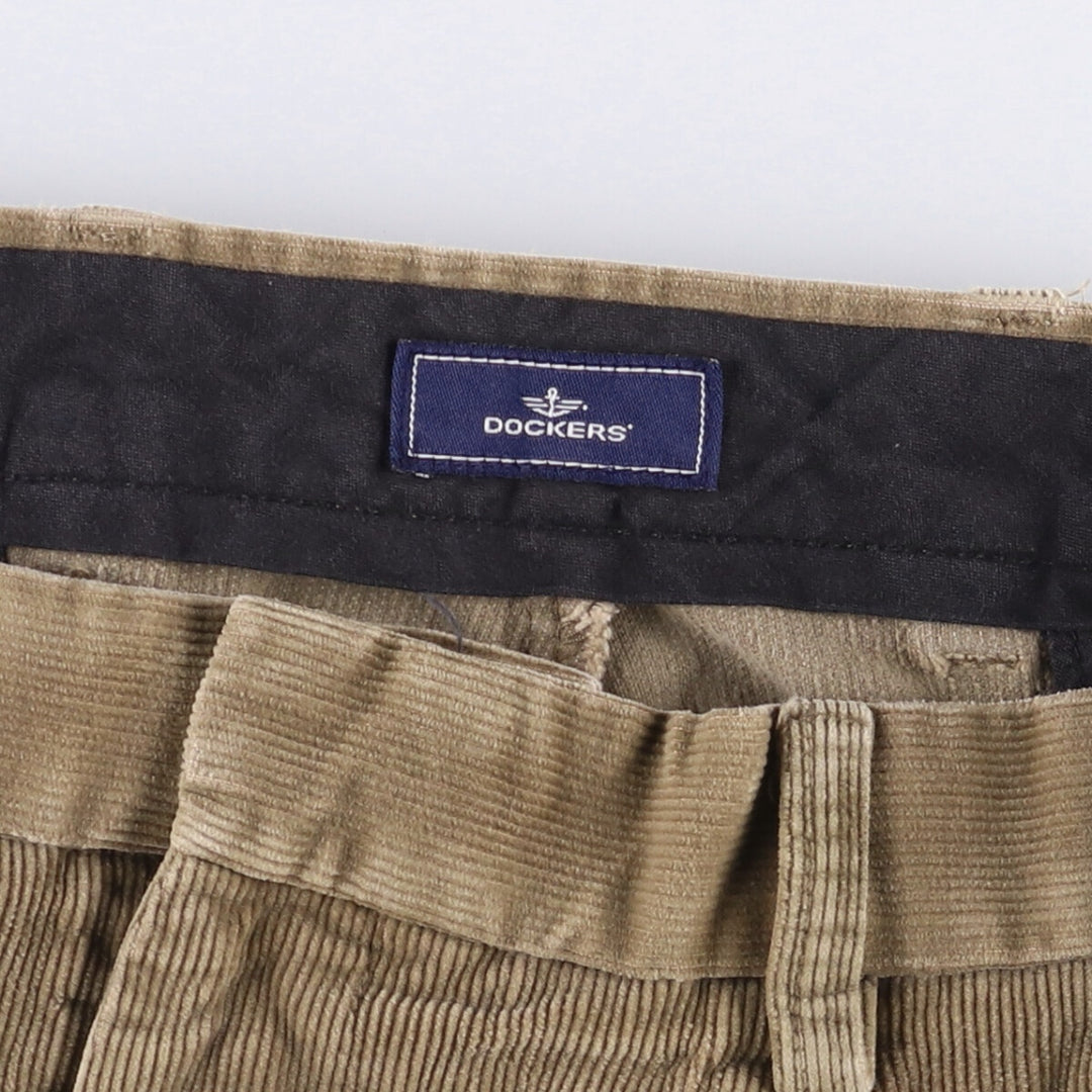 Dockers Pleated Relaxed Fit Two-Pleated Corduroy Pants, Men's, Size 34 cotton Beige type Vintage Second Hand