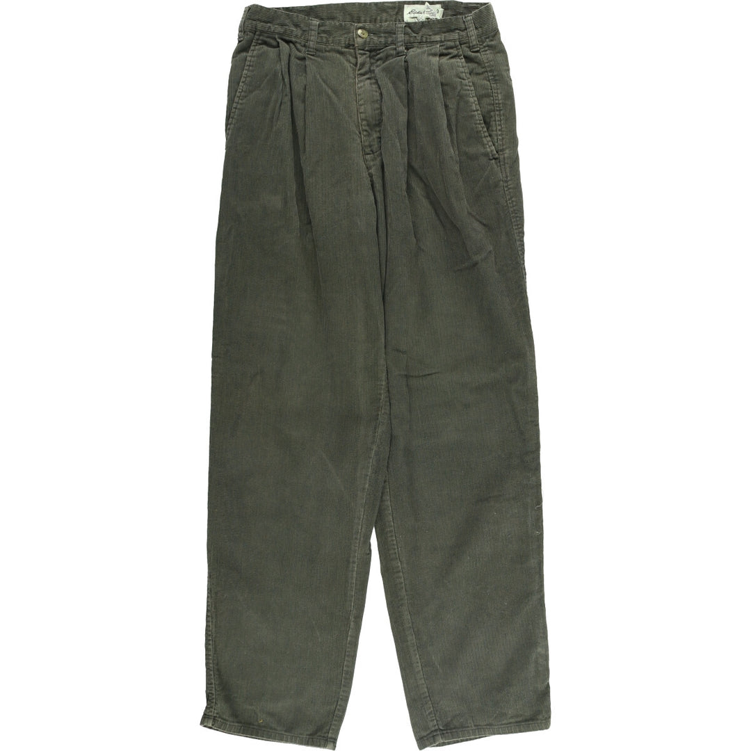 2000'S Eddie Bauer Two-pleat Corduroy Pants, Men's, Size W30 cotton Khaki type Vintage Second Hand