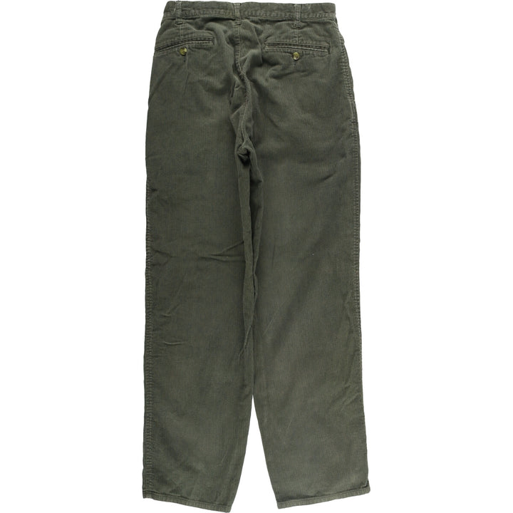2000'S Eddie Bauer Two-pleat Corduroy Pants, Men's, Size W30 cotton Khaki type Vintage Second Hand