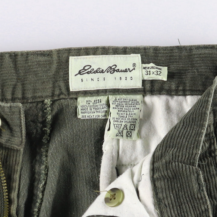 2000'S Eddie Bauer Two-pleat Corduroy Pants, Men's, Size W30 cotton Khaki type Vintage Second Hand