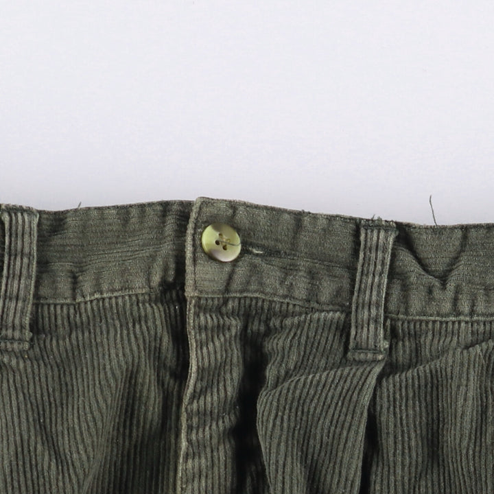 2000'S Eddie Bauer Two-pleat Corduroy Pants, Men's, Size W30 cotton Khaki type Vintage Second Hand