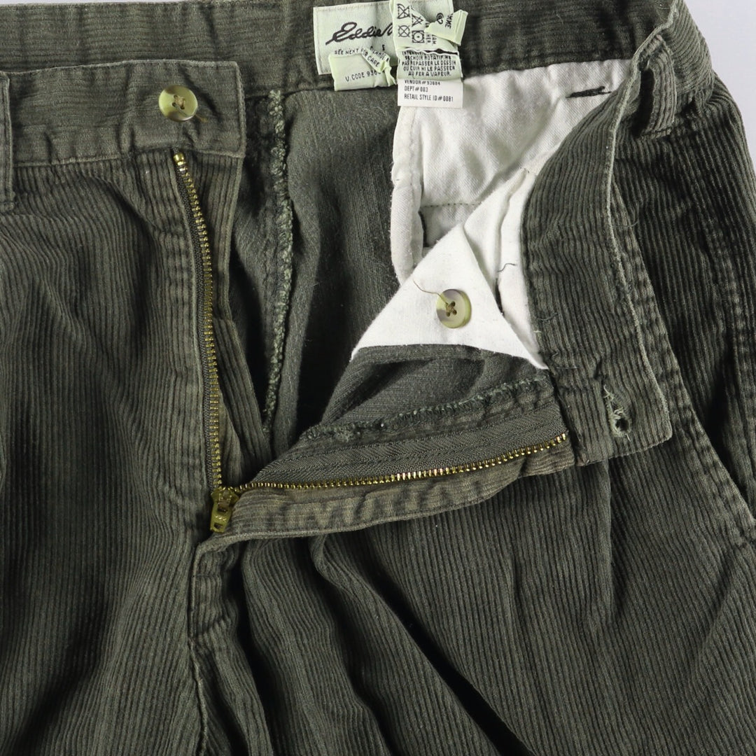 2000'S Eddie Bauer Two-pleat Corduroy Pants, Men's, Size W30 cotton Khaki type Vintage Second Hand
