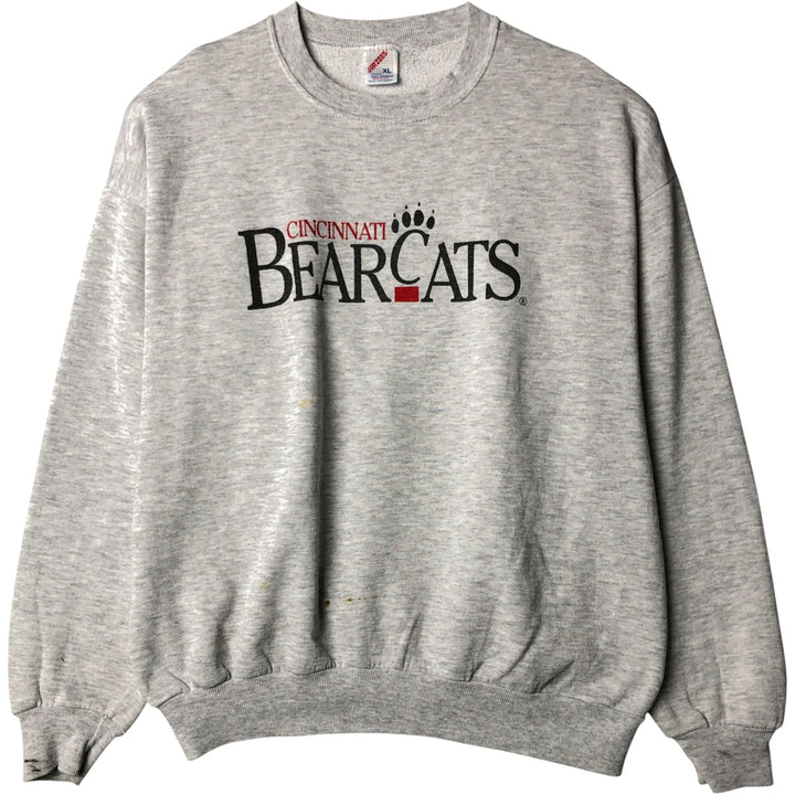 90'S Jerzees Printed Sweatshirt, Made in USA, Men's XL, Vintage cotton gray type Vintage Second Hand