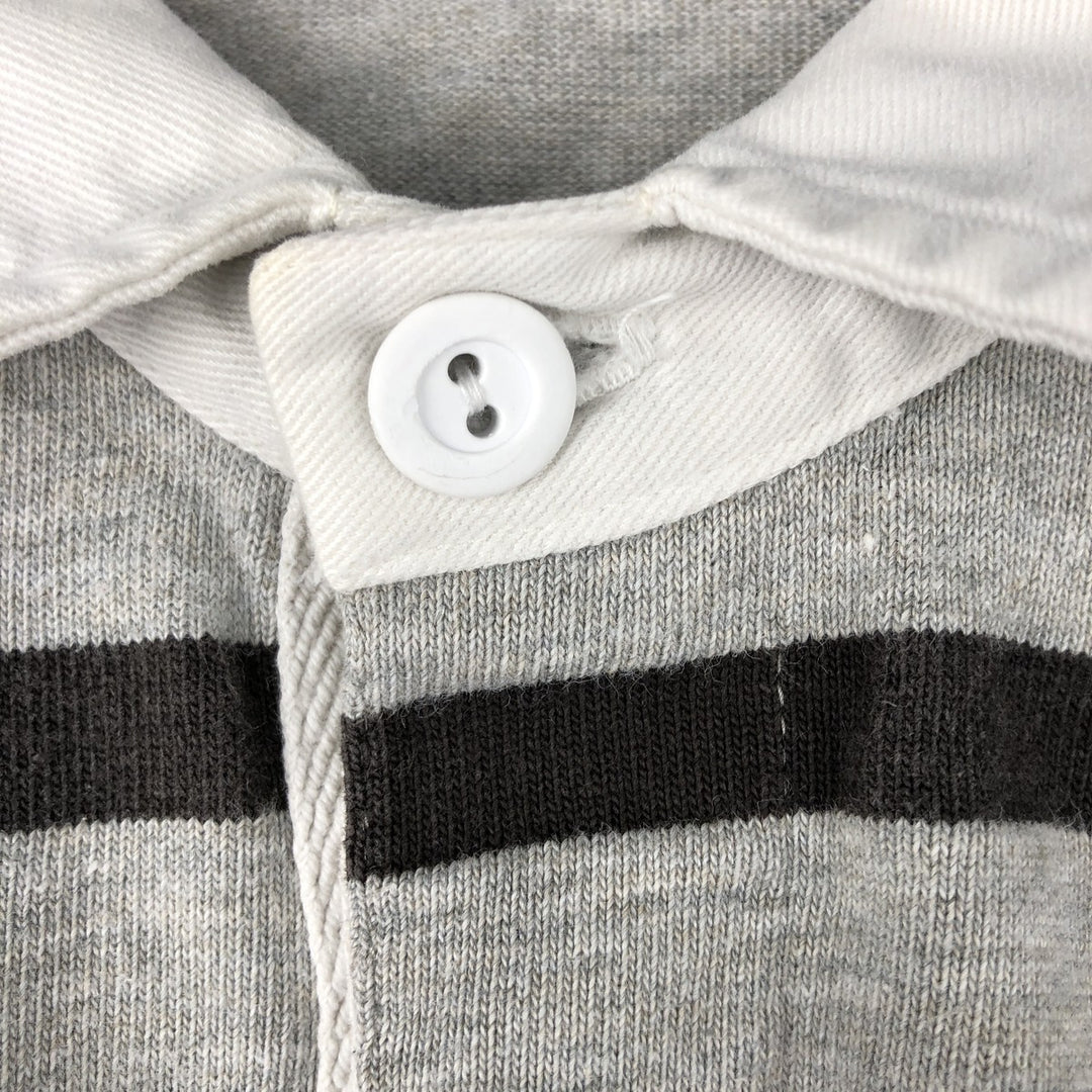 Ralph Lauren POLO by Ralph Lauren Striped Pattern Long Sleeve Rugby Shirt Men's Size L cotton gray type Vintage Second Hand