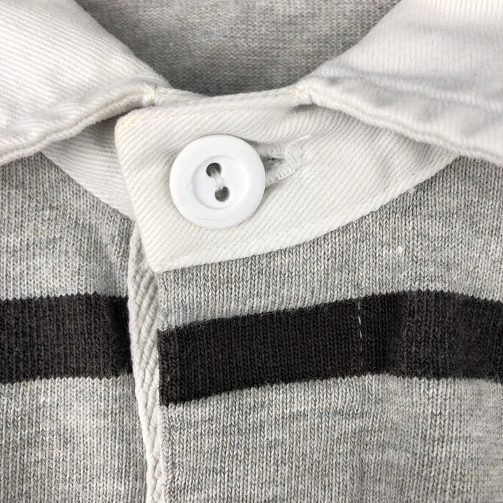 Ralph Lauren POLO by Ralph Lauren Striped Pattern Long Sleeve Rugby Shirt Men's Size L cotton gray type Vintage Second Hand