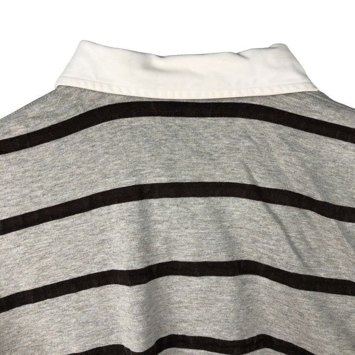 Ralph Lauren POLO by Ralph Lauren Striped Pattern Long Sleeve Rugby Shirt Men's Size L cotton gray type Vintage Second Hand