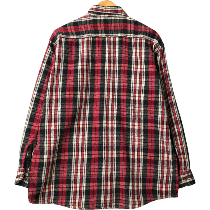90s-00'S Vintage St. John's Bay Long Sleeve Flannel Check Shirt, Men's Size L cotton red type Vintage Second Hand