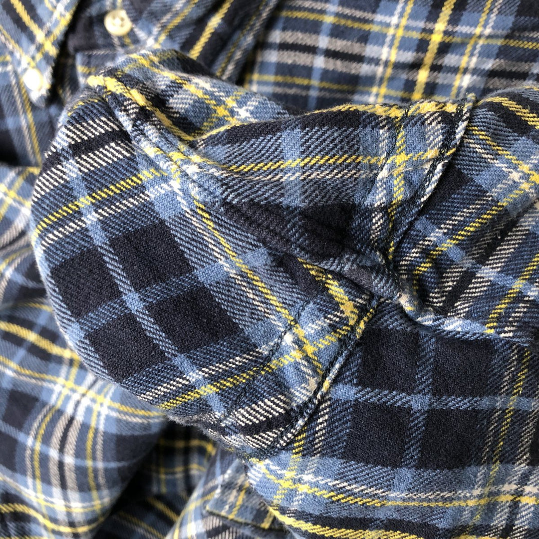 Vintage Ralph Lauren Classic Fit long-sleeved button-down light flannel check shirt, size XXL. cotton Blue type light blue Vintage Second Hand