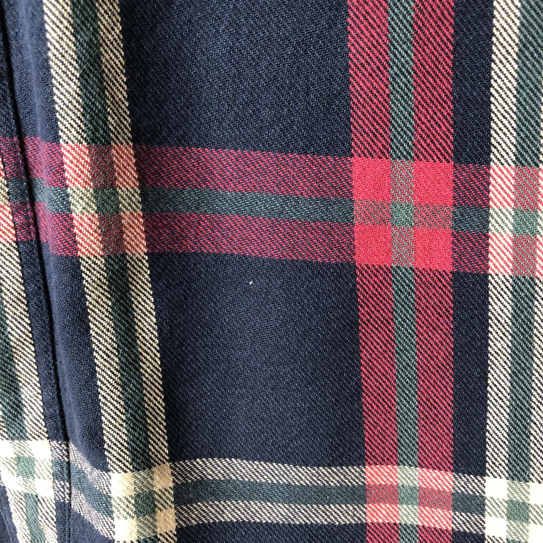 Eddie Bauer Men's Long Sleeve Flannel Check Shirt, Size XL cotton navy blue type Vintage Second Hand