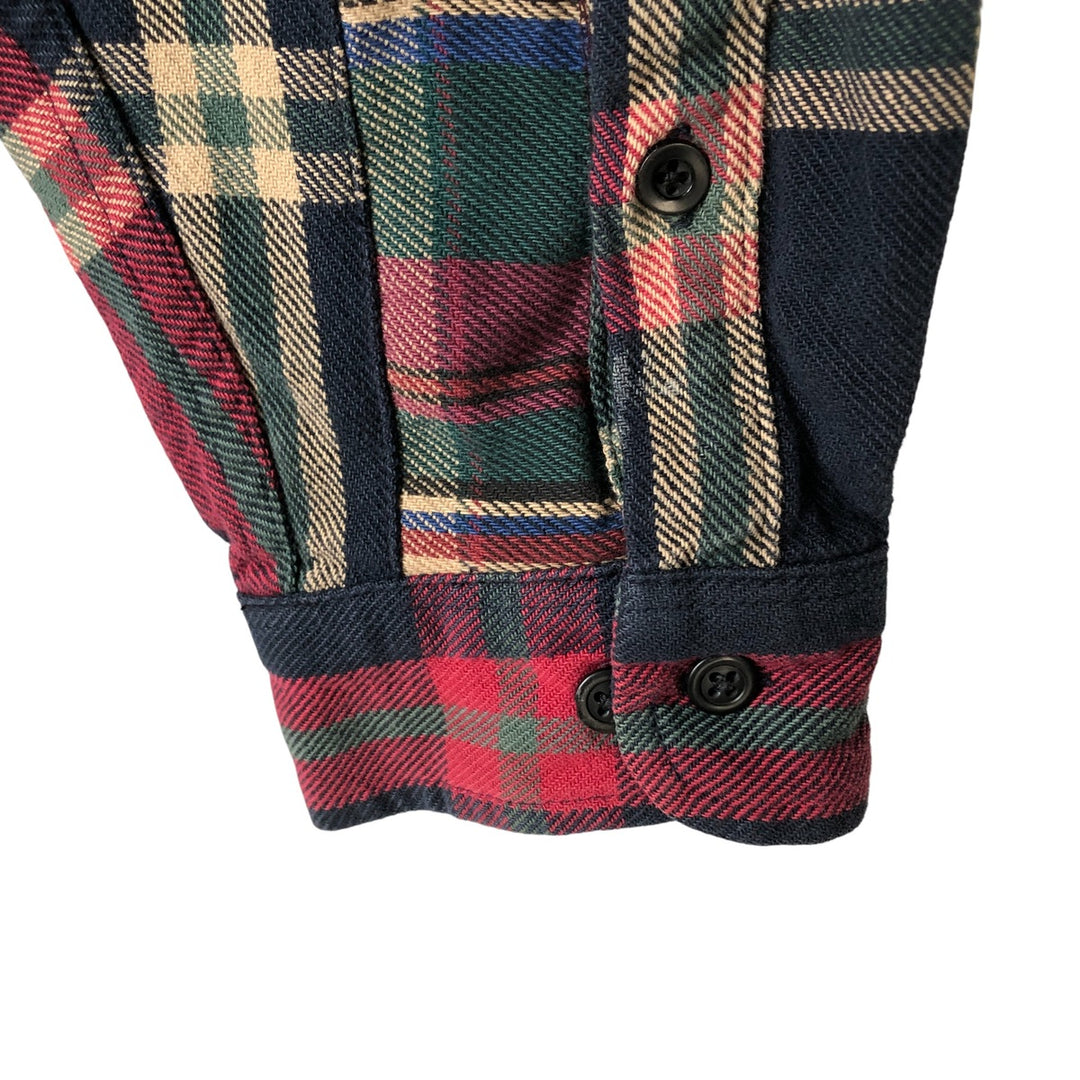 Eddie Bauer Men's Long Sleeve Flannel Check Shirt, Size XL cotton navy blue type Vintage Second Hand