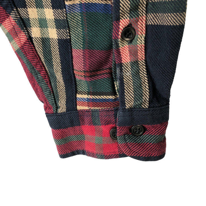 Eddie Bauer Men's Long Sleeve Flannel Check Shirt, Size XL cotton navy blue type Vintage Second Hand