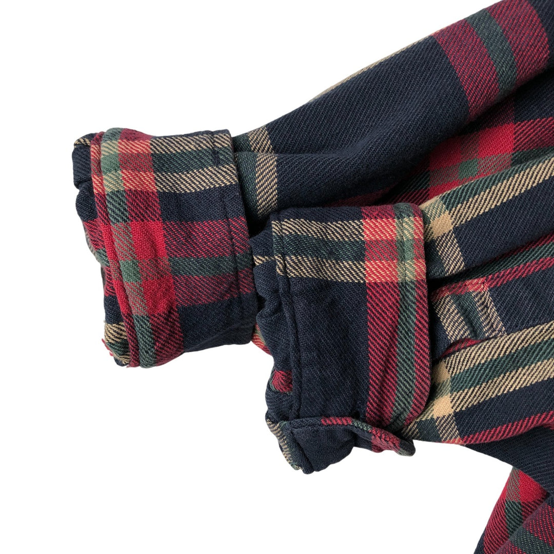 Eddie Bauer Men's Long Sleeve Flannel Check Shirt, Size XL cotton navy blue type Vintage Second Hand
