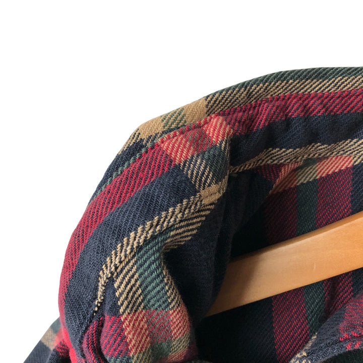 Eddie Bauer Men's Long Sleeve Flannel Check Shirt, Size XL cotton navy blue type Vintage Second Hand