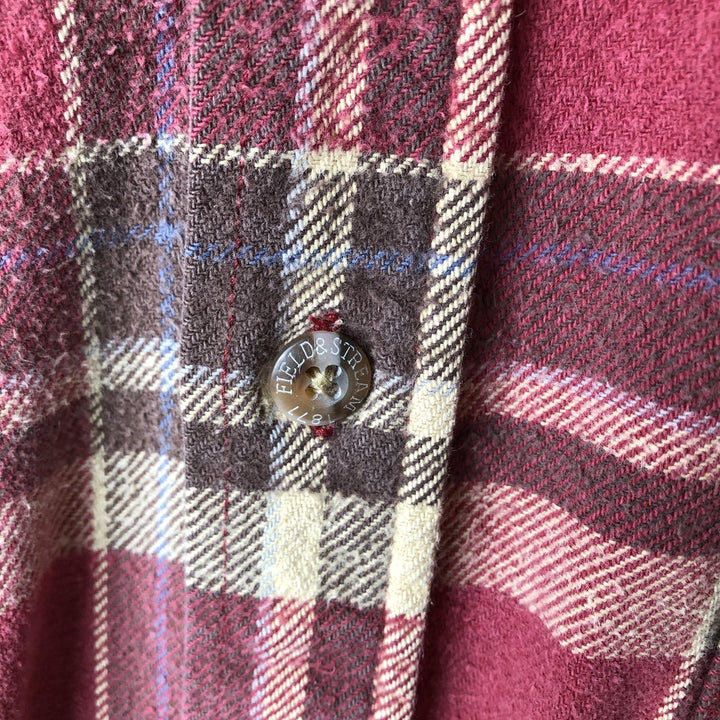 Field and Stream Long Sleeve Flannel Check Shirt, Men's XL cotton red type reddish brown Vintage Second Hand