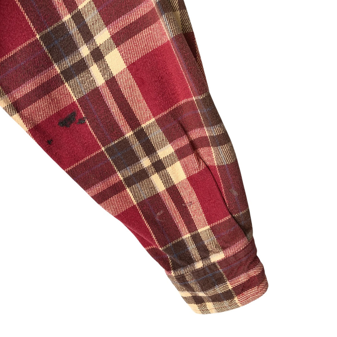 Field and Stream Long Sleeve Flannel Check Shirt, Men's XL cotton red type reddish brown Vintage Second Hand