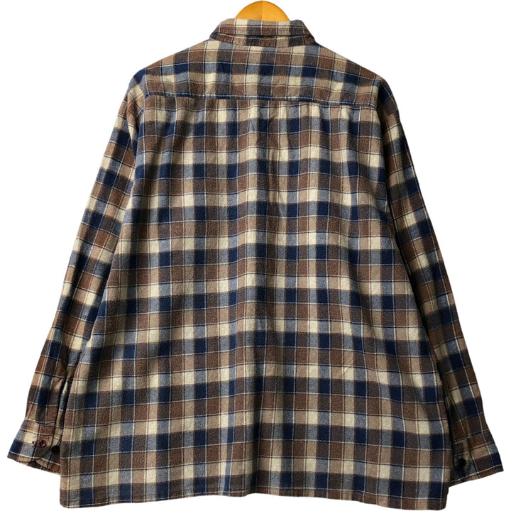 Vintage 80s-90'S SAUCATUCK Light Flannel Check Shirt, Men's Size XL cotton blue type Vintage Second Hand