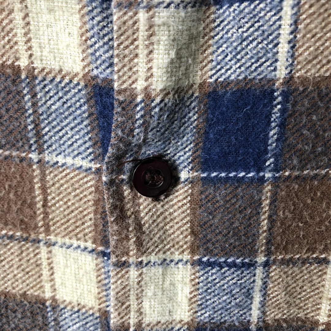 Vintage 80s-90'S SAUCATUCK Light Flannel Check Shirt, Men's Size XL cotton blue type Vintage Second Hand