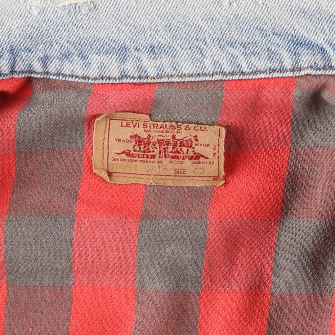 1990'S Levi's 70507-0314 Denim Jacket, Made in USA, Men's Size Medium cotton blue type Vintage Second Hand