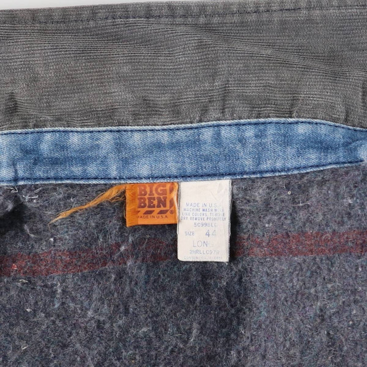 Vintage 1980'S Big Ben denim coverall, made in the USA, size XL, men's cotton blue type Vintage Second Hand