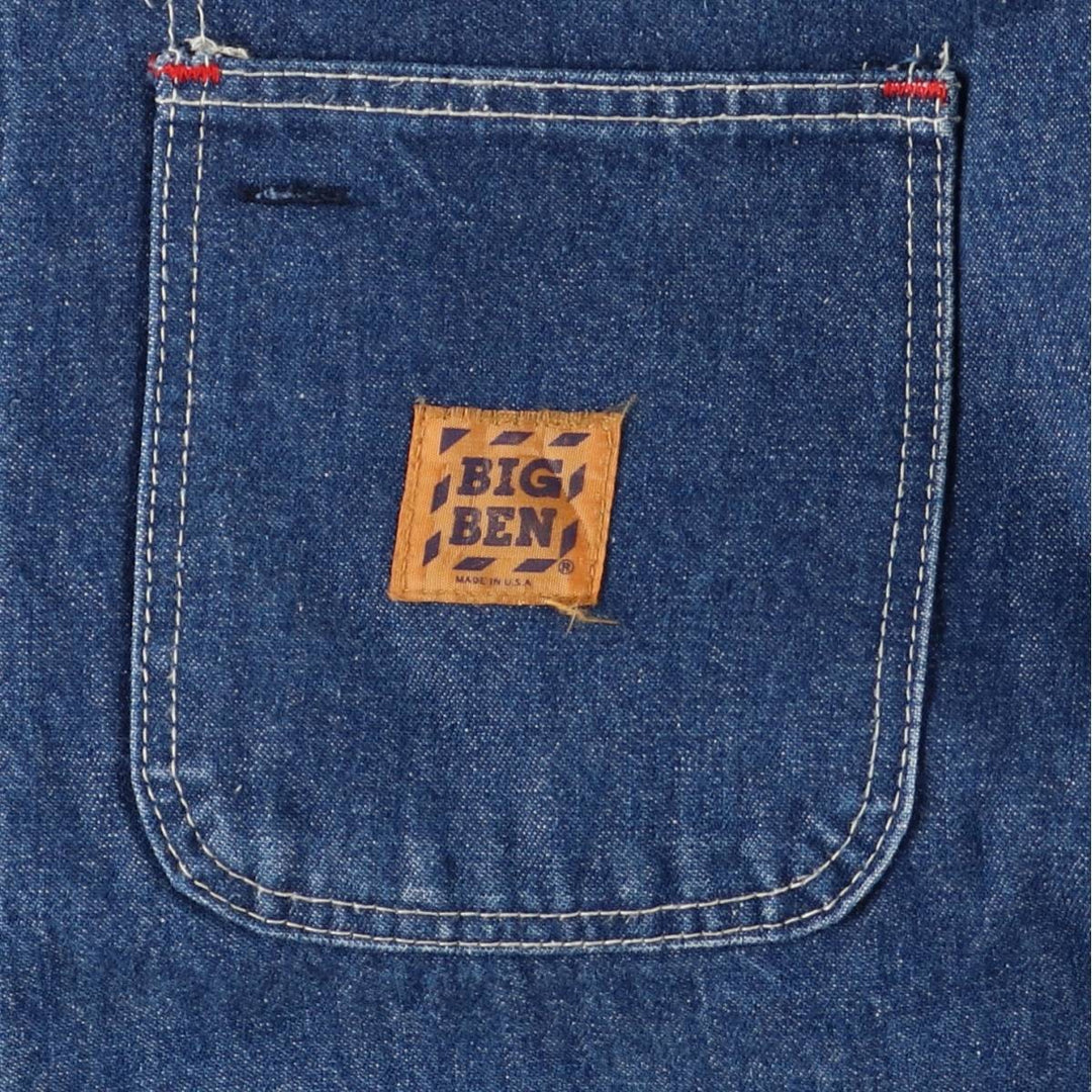 Vintage 1980'S Big Ben denim coverall, made in the USA, size XL, men's cotton blue type Vintage Second Hand