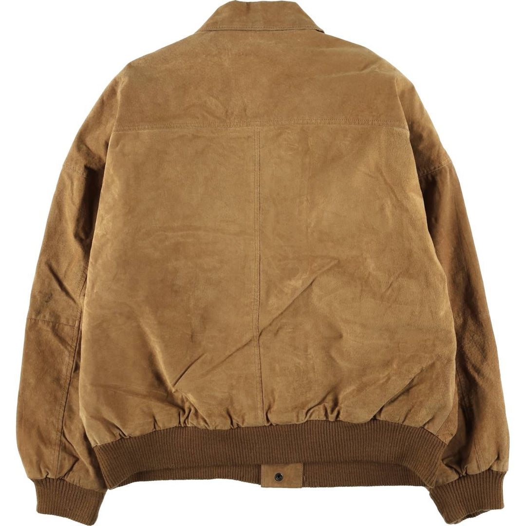 Middlebrook Park A-2 Hidden Button Suede Leather Flight Jacket, Men's Size M Genuine Leather Suede Leather Beige type Vintage Second Hand