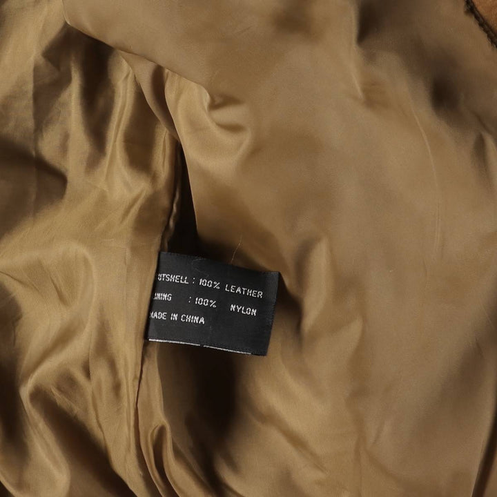 Middlebrook Park A-2 Hidden Button Suede Leather Flight Jacket, Men's Size M Genuine Leather Suede Leather Beige type Vintage Second Hand