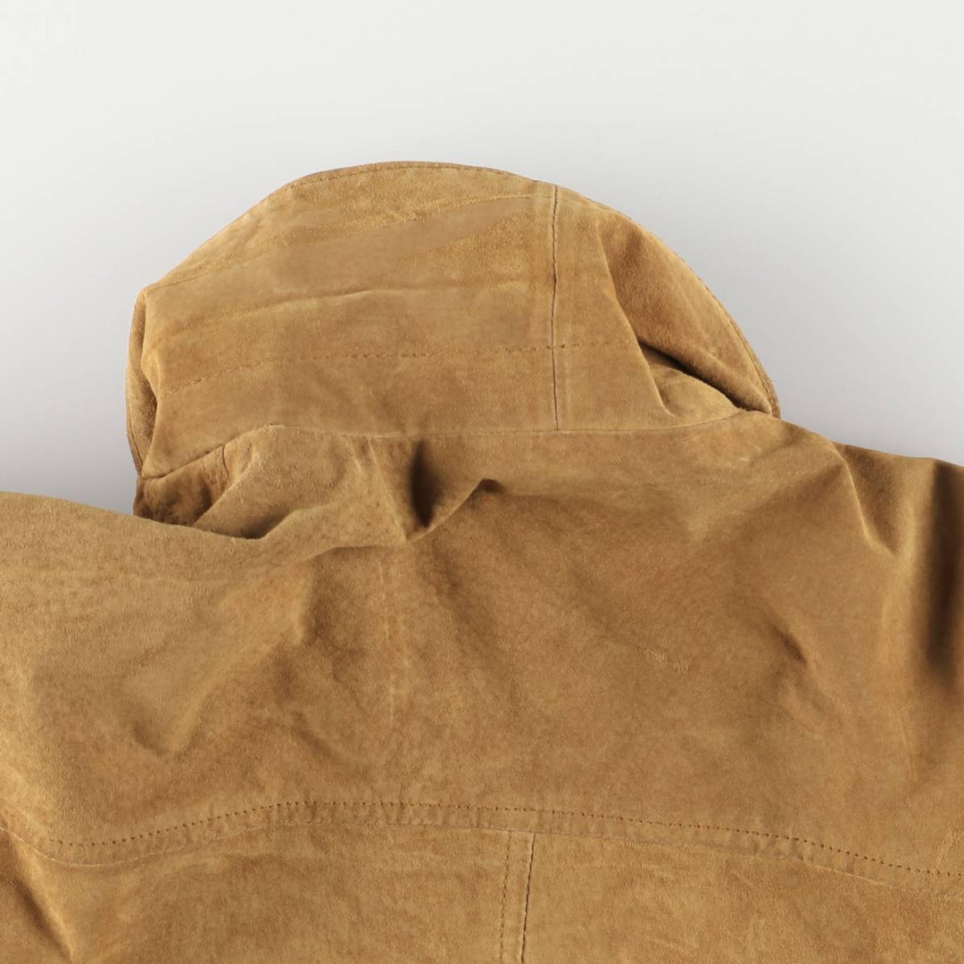 Middlebrook Park A-2 Hidden Button Suede Leather Flight Jacket, Men's Size M Genuine Leather Suede Leather Beige type Vintage Second Hand
